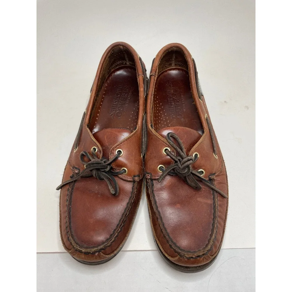 Sebago Mens Boat Shoes 8.5 Brown Docksides Leather Classic Loafers